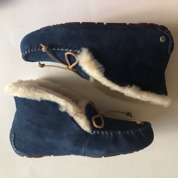 UGG leather fur Alena slipper moccasin. Size: 5 - Picture 5 of 10